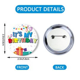 HAHZY Happy Birthday Pin, 2.3'' It's My Birthday Pins, Birthday Pin for Boys Girls, Birthday Pins for Women Men, Birthdays Boy Button Birthday Girl Button, Birthdays Gifts Party Decorations Supplies