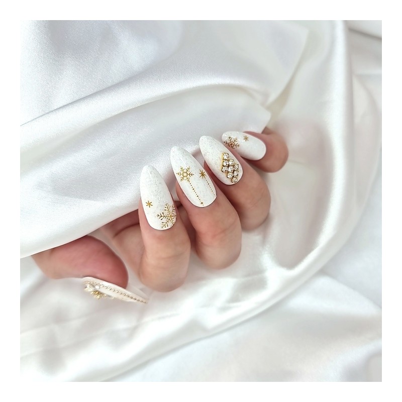 Crystal Snow Crystal Handmade Nail Tip - Oval / 크리스탈