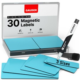 GAUDER Magnetic Dry Erase Labels | Magnetic Labels to Write on | Dry Erase Magnets for Classroom, Whiteboard & Blackboard