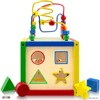 Wooden Activity Cube for Baby - 6 in-1 Baby Activity