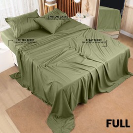 Utopia Bedding Utopia Bedding Full Bed Sheets Set - 4 Piece Bedding - Brushed Microfiber - Shrinkage and Fade Resistant - Easy Care (Full, Olive)