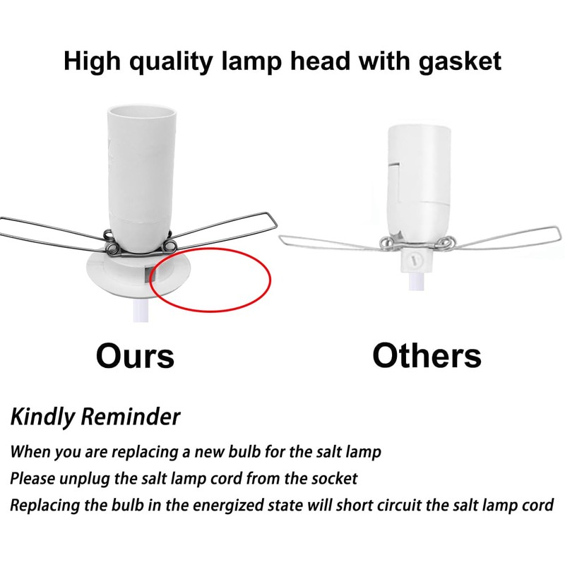 Salt Lamp Cord Replacement with ON/Off Switch and 3 Free