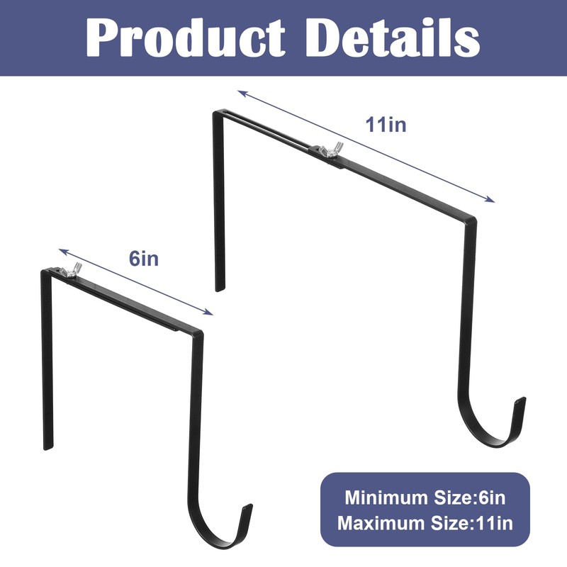 xozeooeu 8 Pcs No Drill String Light Hooks, Adjustable Metal