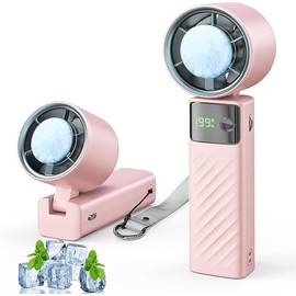 Portable Handheld Fan, 1-199 Speed Adjustable Mini Fan with 1-100 Turbo Cooling, USB Rechargeable, 13 Hours Battery Life, LED Display, for Travel/Outdoor/Beach Vacation (Black)