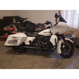 Lid-skins High Visibility Reflective Graphics Tattered USA Flag  7" X 14" Set of two Black