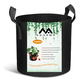 Adorma 10 Packs 1 Gallon Grow Bags, Heavy Duty 300G Thickened Nonwoven Fabric Plant Pots with Handle