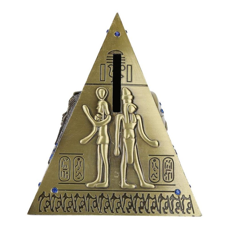 Egyptian Pyramid Piggy Bank Delicate Tourist Souvenir Money Box (Bronze