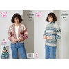 King Cole Ladies Double Knit Knitting Pattern Cardigan Sweater Scarf