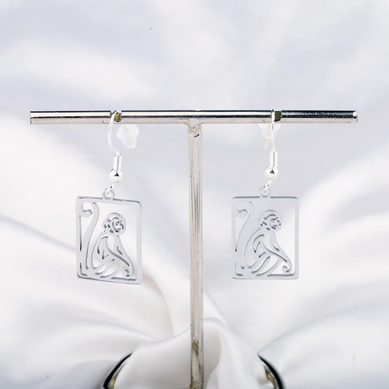 OKEYCH Monkey Lover Gift Monkey Design Earrings Monkey Fan Jewelry