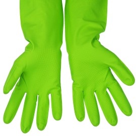 HINSOCHA 3 Pairs Rubber Cleaning Gloves Latex Free Dishwashing Gloves - 13" R...