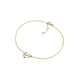 Elli Women's 925 Sterling Silver, Gold Plated Anchor Anklet
