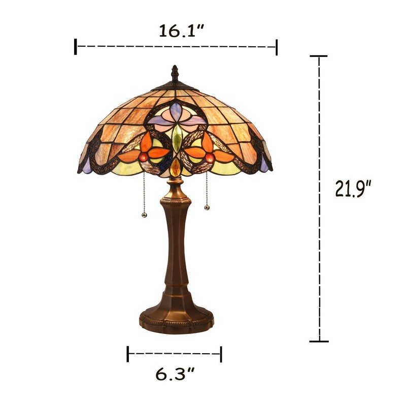 Chloe Lighting Monroe Victorian Tiffany-Style Dark Bronze 2 Light Table
