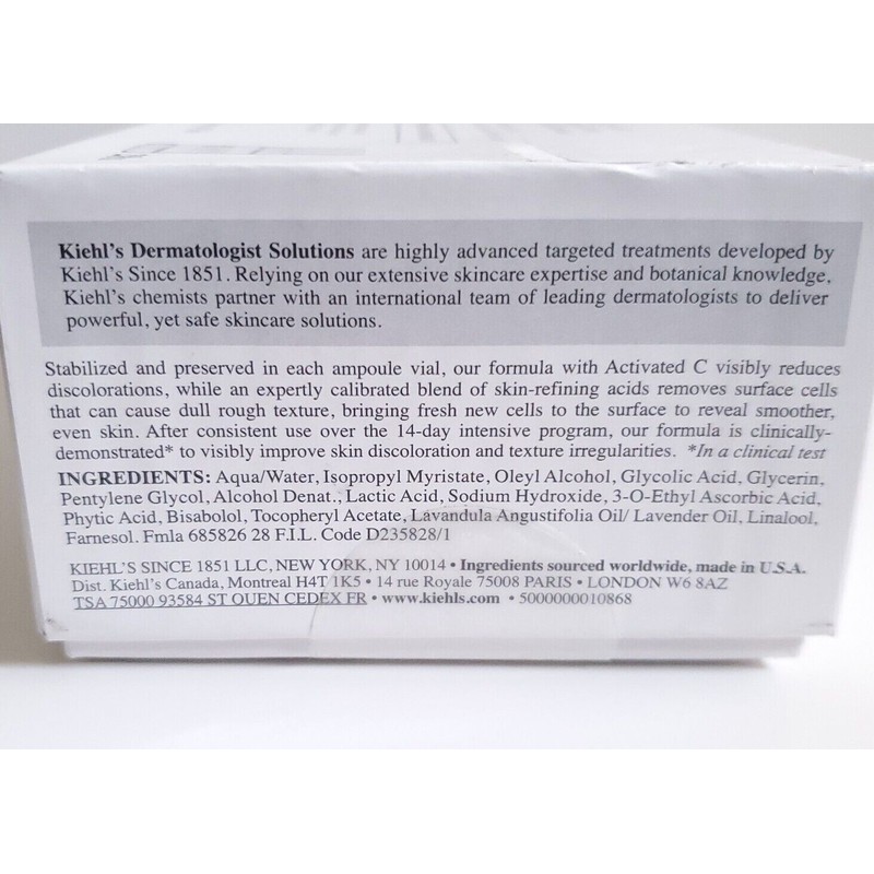 Kiehl's Clearly Corrective Accelerated Clarity Renewing Ampoules 28 Vials NIB