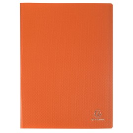 Exacompta - Ref 88224E - Semi-Rigid PP Display Book - Suitable for A4 Documents, Wipeable Cover, 500 Micron Polypropylene, 20 Pockets, 40 Viewing Pages - Orange Cover
