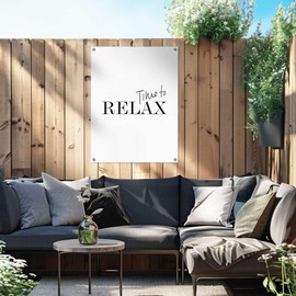 REINDERS Garden Decoration, Time to Relax, Garden, Pictures, Wall Decoration, Room Decor, Canvas, Black/White, 80 x 60 cm