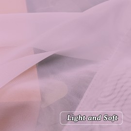 OVZME Light Pink Sheer Curtains 45 Inches Long 2 Panels, Light Filtering Sheer Pink Curtains for Kitchen, Elegant Airy Draperies for Gilrs Living Room Nursery Room, Dual Rod Pocket, Each 42Wx 45L