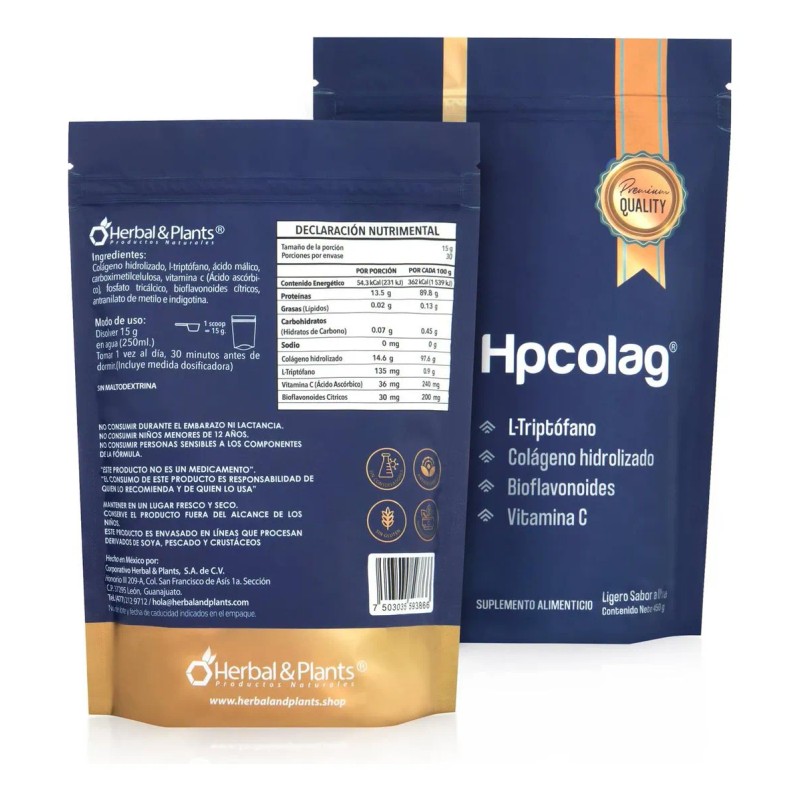 Hpcolag Triptofano Colageno Hidrolizado Uva Herbal & Plants
