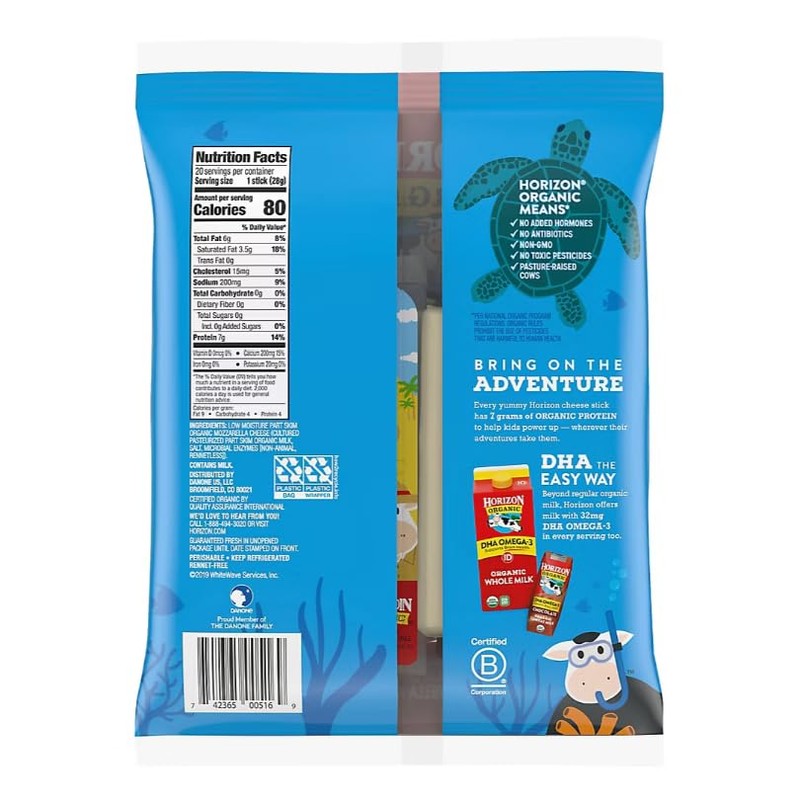 Horizon Organic Mozzarella Cheese Sticks, 20 pk./1oz.