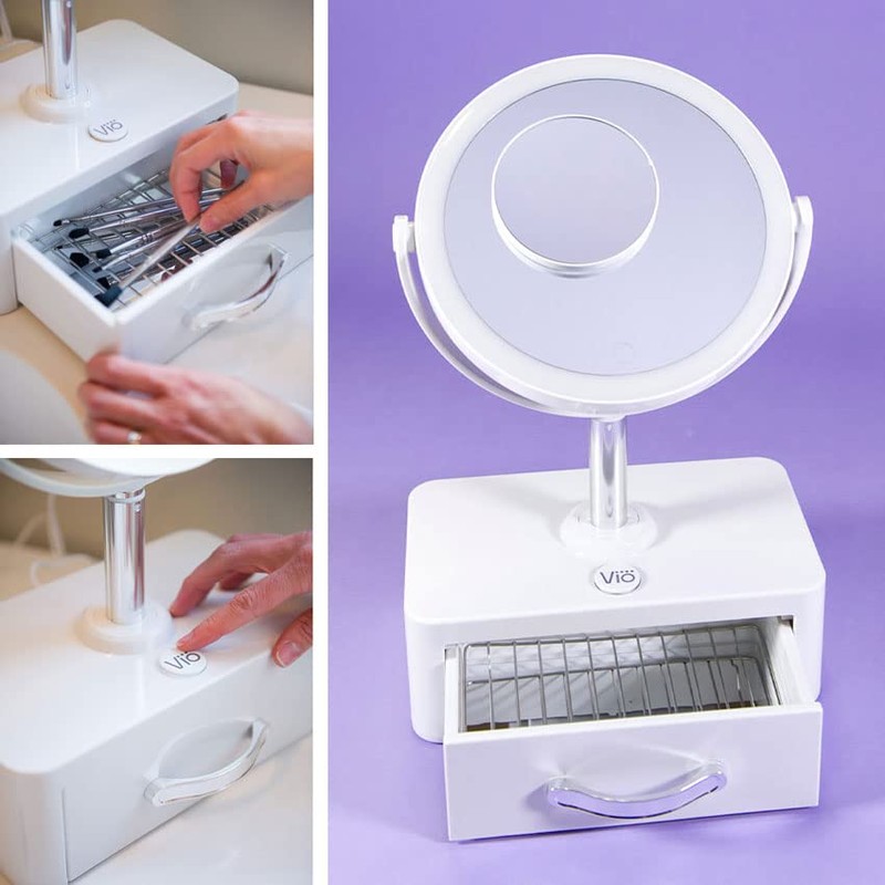 Vio Beauty Mirror with UV Light Product Cleansing Drawer