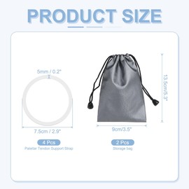 YELARXI Patella Band Silicone Knee Band, Patellar Tendon Support Strap with Storage Bag Fit for Knee Pain Ease Basketball Running Hiking Soccer Sports - (2 Set, White)