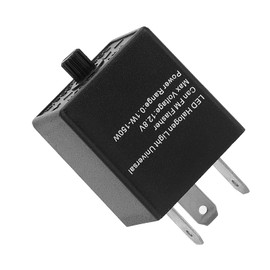 LED Indicator, Universal 12 V 24 V Flat Flasher Sensor 3-Pin Adjustable Flasher Relay Motorcycle Load Independent LED Indicator Lamp Flasher Relay for Automotive Motorcycle Tractor Vehicle