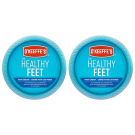 O'Keeffe's Healthy Feet Foot Cream, Healing Moisturizer, Relieves and Repairs Extremely Dry Cracked Feet, Instantly Boosts Moisture Levels, Two 3.2oz/90.7g Jars, (Pack of 2) 108484 White