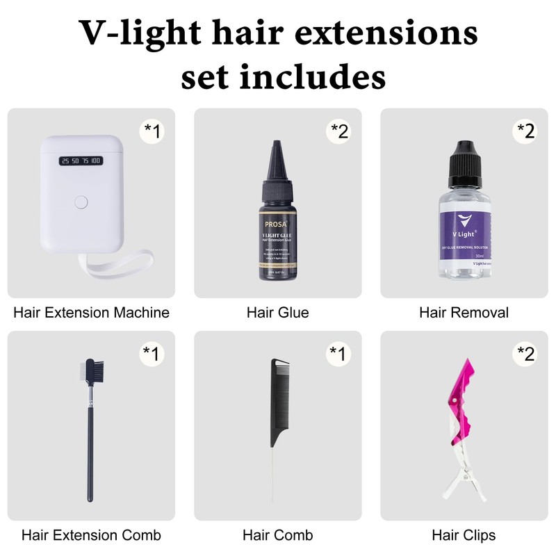V Light Hair Extensions Kit Mini V Light Hair Extension