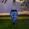 Solar Hanging Lantern Outdoor Lights, Tear-Shaped 15 LEDs Cool White