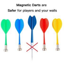 HELLO PAPAYA 12Pcs Magnetic Darts Accessories for Magnet Dart Board,4 Colorful Safe Plastic Darts Replacement Dart,for Kids Adults Target Game Toys