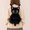 Black Cat Plush Backpack for Everyday Carry – Big-Eye Kawaii