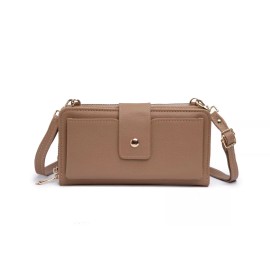 Sandol "The Mary" Crossbody Wallet Purse, Taupe