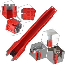 Mr.Gadget's Solutions 14-in-1 Faucet Sink Wrench Plumbing Tool Set - Multifunctional Pipe & Tap Spanner Set for Tigh Space Sink Bathroom & Kitchen Repairs with Confortable Grip