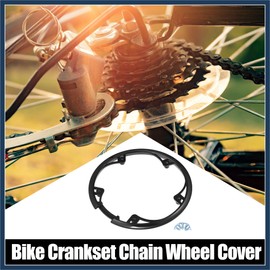 INFINAUTO 2pcs 48 Teeth 10cm 5 Holes Bicycle Bike Crankset Chain Wheel Cover Protection Chain Wheel Protective Cover Black Stylish Design