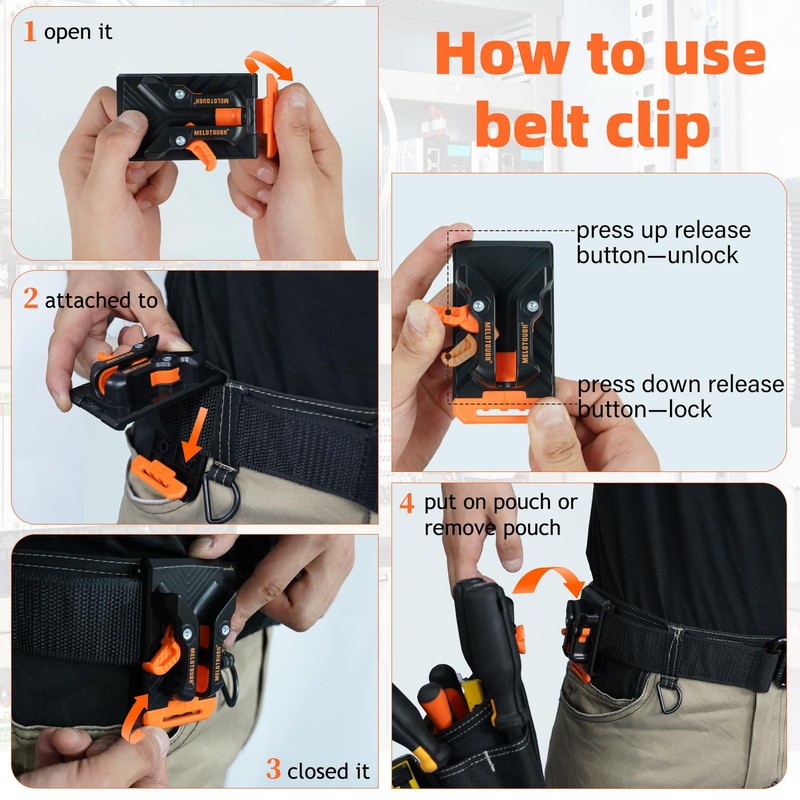 MELOTOUGH Contractor Pouch Electrician Tool Pouch Nail Screw Work Framer