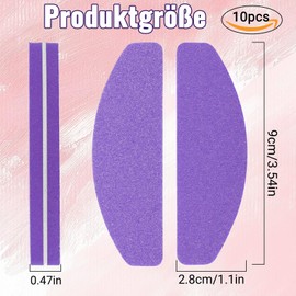 Buffer for Nails, Pack of 10 Nail Files for Gel Nails, 100/180 Grit Double-Sided for Nail Salons, DIY Nail Art, Home, Purple