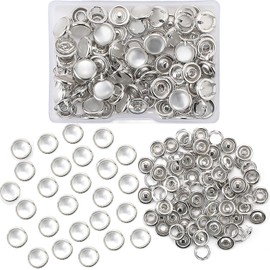 Kit de cierres de perlas de 10 mm, anillo de ropa para camisas occidentales, prendas de vestir (blanco)