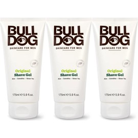 Bulldog Skincare Original Shave Gel With Aloe Vera For A Smooth And Comfortable Shave 175ml x 3 Pack