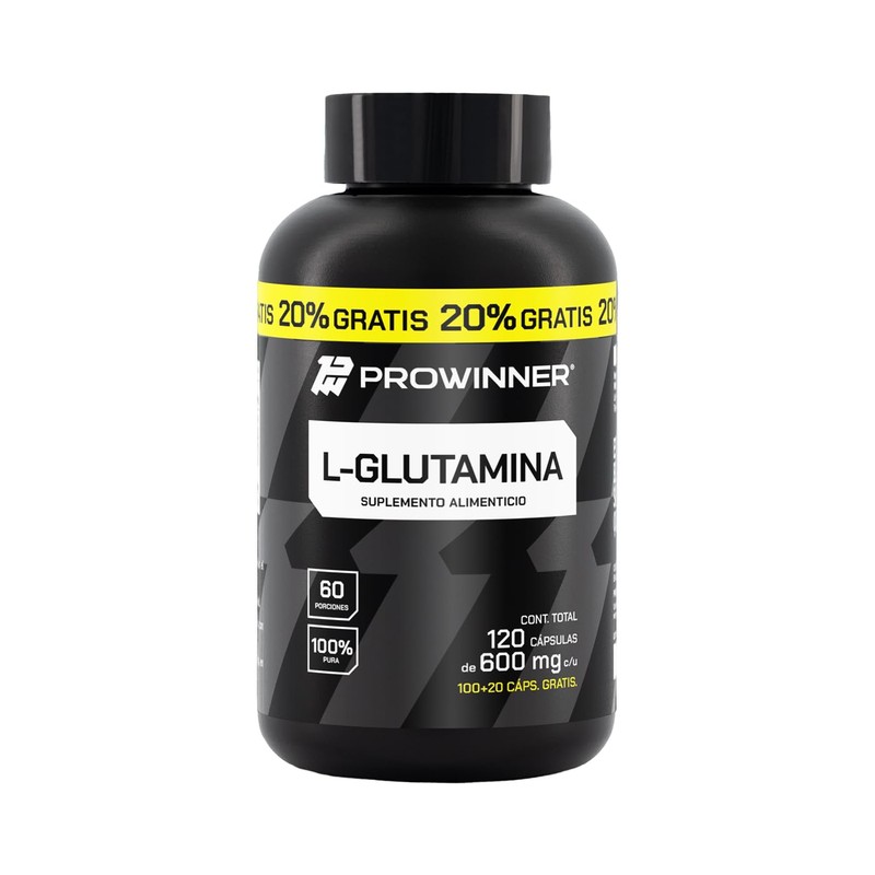 PROWINNER | L-Glutamina, Suplemento Alimenticio, L-Glutamina 100% Pura, Antioxidante, Post