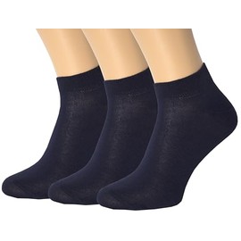 RONDO 3 Pack Unisex Thin Cotton Ankle Socks Dry Fit Low Cut Running Socks (Dark Blue Sizes 6-12 US/Socks Sizes 10-13)