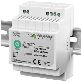 WITTKOWARE DIN30W12 DIN Rail Power Supply, 30 W, Output: 12 V/DC (with Potentiometer Adjustable from 10.8 to 13.6 V), Max. 2.5 A