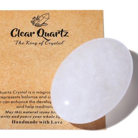 AWARDSEN 1 x 2.4 Inch Quartz Crystal Gemstones, Large, White Crystal Oval Healing Crystal for Reiki Healing, Wiccan Deliveries, Balancing Meditation Accessories