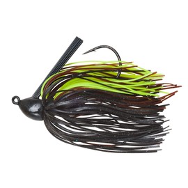 BOOYAH Boo Jig Bass Fishing Lure with Weed Guard, Black/Brown/Chartreuse, Baby Boo Jig (5/16 oz), One Size