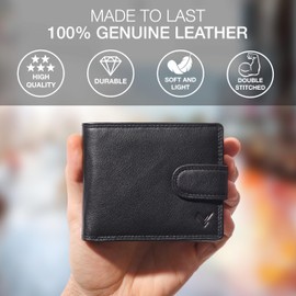 Lavalen Soft Leather Wallets for Men UK - RFID Blocking - Stylish Mens Wallet with Coin Pocket Everyday Use - Holds Bills, Credit Cards, Coins - Leather Craftsmanship - Gifts for Men, Cognac
