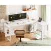 ODK 61'' L Shaped Desk with 4 Drawers, Reversible Corner