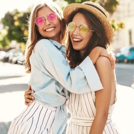 THE TWIDDLERS - 12 Round Hippie Sunglasses - 60's 70's 90's Coloured Glasses - Fancy Dress Costume Accessories for Kids & Adults