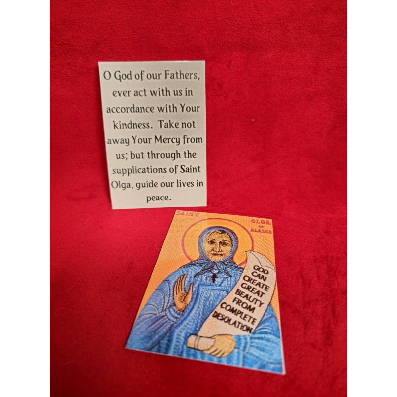 Saint Olga of Alaska Laminated Orthodox Prayer Card Set -