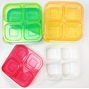 WEEK NINE Bento Snack Boxes - Reusable 4-Compartment Food Containers