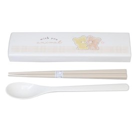 Kamio Japan 224203 Flatware Set, Twin Set, Sliding Type, With You ANIMAL