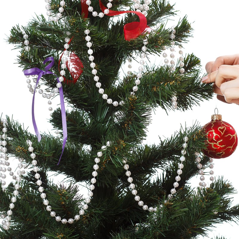 ZPEXRV 48 Feet Faux Pearl Beads Garland 8mm Craft String
