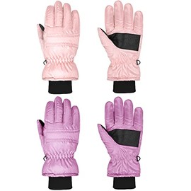 Geyoga 2 pares de manoplas de nieve gruesas unisex impermeables, guantes de esquí de invierno cálidos y cómodos para niños
